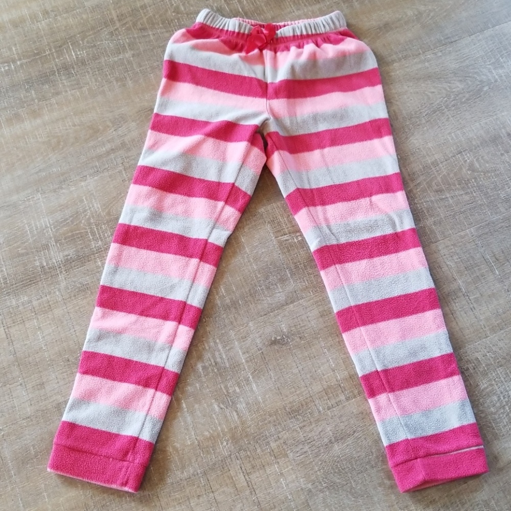 Striped fleece pajama pants